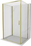 Mexen Exo-3S cabina de duș cu 3 pereți, cu balamale 75 x 100 cm, transparentă, aurie - 817-075-100-50-00-3S (817-075-100-50-00-3S)