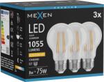 Mexen Vintis 3x Bec Filament LED E27, A60, 8W, Cald - 2200K, 1055 lm, clar - L150-E27-0822-00x03 (L150-E27-0822-00x03)