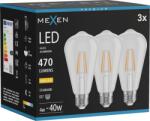 Mexen Vintis 3x LED filament izzó E27, ST64, 4W, Meleg - 2700K, 470 lm, átlátszó - L152-E27-0427-00x03 (L152-E27-0427-00x03)