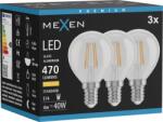 Mexen Vintis 3x Bec Candelă LED E14, G45, 4W, Cald - 2700K, 470 lm, transparent - L156-E14-0427-00x03 (L156-E14-0427-00x03)