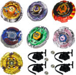  Pachet titirezi 4D FLAME2 7 buc. + 4 lansatoare + 4 varfuri metalice: BB99 Hell Kerbecs, BB126 Flash Sagittario, BB111 Mercury Anubius, BB113 Scythe Kronos, BB43 Spegasis LDrago, BB48 Super Libra, Bak