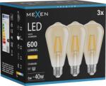 Mexen Vintis 3x LED filament izzó E27, ST64, 6W, Meleg - 2700K, 600 lm, borostyán - L152-E27-0627-50x03 (L152-E27-0627-50x03)