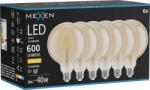 Mexen Vintis 6x Bec LED tip filament E27, G125, 6W, Calda - 2700K, 600 lm, chihlimbar - L158-E27-0627-50x06 (L158-E27-0627-50x06)