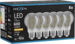 Mexen Vintis 6x Bec LED cu filament E27, A60, 8W, Cald - 2200K, 600 lm, fumuriu - L150-E27-0822-70x06 (L150-E27-0822-70x06)
