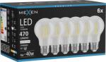 Mexen Vintis 6x LED filament izzó E27, A60, 4W, Semleges - 4000K, 470 lm, átlátszó - L150-E27-0440-00x06 (L150-E27-0440-00x06)