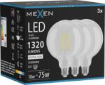 Mexen Vintis 3x Bec LED cu filament E27, G125, 10W, Neutru - 4000K, 1320 lm, transparent - L158-E27-1040-00x03 (L158-E27-1040-00x03)