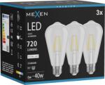 Mexen Vintis 3x LED filament izzó E27, ST64, 6W, Semleges - 4000K, 720 lm, átlátszó - L152-E27-0640-00x03 (L152-E27-0640-00x03)