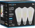Mexen Vintis 3x Bec LED filament E27, ST64, 8W, Rece - 6500K, 1055 lm, clar - L152-E27-0865-00x03 (L152-E27-0865-00x03)