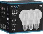 Mexen Vintis 3x LED filament izzó E27, A60, 4W, 55 lm, kék - L150-E27-04XX-47x03 (L150-E27-04XX-47x03)