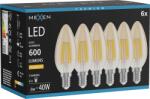 Mexen Vintis 6x Bec LED filament E14, C35, 6W, Caldă - 2200K, 600 lm, amber - L154-E14-0622-50x06 (L154-E14-0622-50x06)