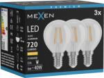 Mexen Vintis 3x Bec LED filament E14, G45, 6W, Cald - 2700K, 720 lm, transparent - L156-E14-0627-00x03 (L156-E14-0627-00x03)