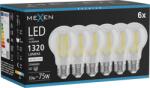 Mexen Vintis 6x LED filament izzó E27, A60, 10W, Semleges - 4000K, 1320 lm, átlátszó - L150-E27-1040-00x06 (L150-E27-1040-00x06)
