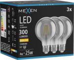 Mexen Vintis 3x LED filament izzó E27, G80, 4W, Meleg - 2700K, 300 lm, füstszínű - L155-E27-0427-70x03 (L155-E27-0427-70x03)
