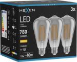Mexen Vintis 3x Bec LED filament E27, ST64, 10W, Cald - 2700K, 780 lm, fumuriu - L152-E27-1027-70x03 (L152-E27-1027-70x03)