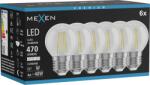 Mexen Vintis 6x LED filament izzó E27, G45, 4W, Semleges - 4000K, 470 lm, átlátszó - L156-E27-0427-00x06 (L156-E27-0440-00x06)