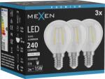 Mexen Vintis 3x LED filament izzó E14, G45, 2W, Semleges - 4000K, 240 lm, átlátszó - L156-E14-0240-00x03 (L156-E14-0240-00x03)