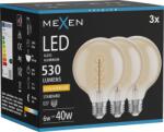 Mexen Vintis 3x LED filament spirál izzó E27, G95, 6W, Meleg - 2200K, 530 lm, borostyán - L167-E27-0622-50x03 (L167-E27-0622-50x03)
