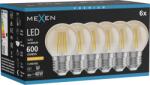 Mexen Vintis 6x LED filament izzó E27, G45, 6W, Meleg - 2200K, 600 lm, borostyán - L156-E27-0622-50x06 (L156-E27-0622-50x06)