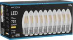 Mexen Vintis 10x LED filament izzó E27, C35, 6W, Meleg - 2700K, 720 lm, átlátszó - L154-E27-0627-00x10 (L154-E27-0627-00x10)