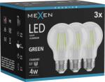 Mexen Vintis 3x filament LED izzó E27, A60, 4W, 55 lm, zöld - L150-E27-04XX-46x03 (L150-E27-04XX-46x03)