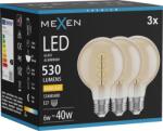 Mexen Vintis 3x LED filament spirálizzó E27, G80, 6W, Meleg - 2700K, 530 lm, borostyán - L165-E27-0627-50x03 (L165-E27-0627-50x03)