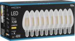 Mexen Vintis 10x LED filament izzó E14, C35, 6W, Meleg - 2700K, 720 lm, átlátszó - L154-E14-0627-00x10 (L154-E14-0627-00x10)