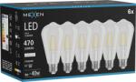 Mexen Vintis 6x LED filament izzó E27, ST64, 4W, Semleges - 4000K, 470 lm, tiszta - L152-E27-0440-00x06 (L152-E27-0440-00x06)