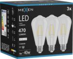 Mexen Vintis 3x LED filament izzó E27, ST64, 4W, Semleges - 4000K, 470 lm, átlátszó - L152-E27-0440-00x03 (L152-E27-0440-00x03)
