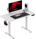 Huzaro Birou Gaming Electric Huzaro Hero 8.1, Inatlime reglabila 72-118 cm, Panou LED cu memorie, Max 50 kg, 120x60 cm, Suporturi casti/rucsac, Porturi organizare cabluri (Alb) (HZ-HERO 8.1 WHITE)