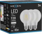 Mexen Vintis 3x Filament LED izzó E27, G80, 6W, Semleges - 4000K, 720 lm, átlátszó - L155-E27-0640-00x03 (L155-E27-0640-00x03)