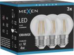 Mexen Vintis 3x LED filament fényforrás E27, G45, 4W, 55 lm, narancs - L156-E27-04XX-48x03 (L156-E27-04XX-48x03)