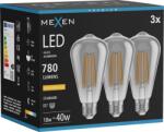 Mexen Vintis 3x LED filament izzó E27, ST64, 10W, Meleg - 2200K, 780 lm, füst - L152-E27-1022-70x03 (L152-E27-1022-70x03)