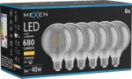 Mexen Vintis 6x LED filament izzó E27, G95, 8W, Meleg - 2700K, 680 lm, füstös - L157-E27-0827-70x06 (L157-E27-0827-70x06)