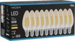 Mexen Vintis 10x LED filament izzó E14, C35, 6W, Meleg - 2200K, 600 lm, borostyán - L154-E14-0622-50x10 (L154-E14-0622-50x10)