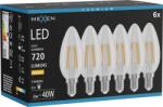 Mexen Vintis 6x LED filament izzó E14, C35, 6W, Meleg - 2700K, 720 lm, átlátszó - L154-E14-0627-00x06 (L154-E14-0627-00x06)