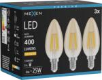 Mexen Vintis 3x LED filament izzó E14, C35, 4W, Meleg - 2200K, 400 lm, amber - L154-E14-0422-50x03 (L154-E14-0422-50x03)