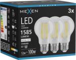 Mexen Vintis 3x LED filament izzó E27, A60, 12W, Semleges - 4000K, 1585 lm, átlátszó - L150-E27-1240-00x03 (L150-E27-1240-00x03)