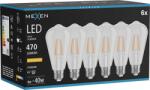Mexen Vintis 6x LED filament izzó E27, ST64, 4W, Meleg - 2200K, 470 lm, átlátszó - L152-E27-0422-00x06 (L152-E27-0422-00x06)