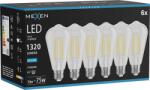 Mexen Vintis 6x LED szálas izzó E27, ST64, 10W, Hideg - 6500K, 1320 lm, átlátszó - L152-E27-1040-00x06 (L152-E27-1065-00x06)