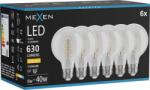 Mexen Vintis 6x LED filament spirál izzó E27, G80, 6W, Meleg - 2700K, 630 lm, tiszta - L165-E27-0627-00x06 (L165-E27-0627-00x06)