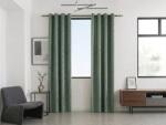  Draperie opaca LOOM VELVET 140x250 cm, verde Agatat: Inele metalice