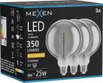 Mexen Vintis 3x Filament spirál LED izzó E27, G125, 6W, Meleg - 2200K, 350 lm, füstszínű - L168-E27-0622-70x03 (L168-E27-0622-70x03)