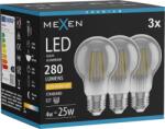 Mexen Vintis 3x LED filament izzó E27, A60, 4W, Meleg - 2200K, 280 lm, füst - L150-E27-0422-70x03 (L150-E27-0422-70x03)