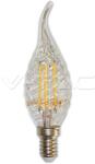 V-TAC Bec LED fantezie filament 4W E14 WW 4388 V-TAC (V-4388)