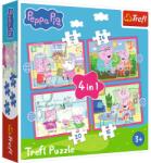 Trefl Puzzle 4 in 1 Trefl Peppa Pig, joc educativ pentru copii 3+ (34672) Puzzle