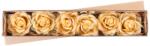 MagicHome Set 6 trandafiri decorativi aurii cu tulpina, MagicHome, 10 cm (8090532)
