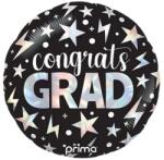  45 cm-es Congrats Grad Holographic Stars & Lightning Bolts Fólia Lufi Ballagásra (pm016118)