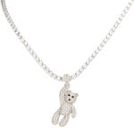 ElectraStore Colier Tennis Placat Cu Aur Alb si Zirconia Cubica Dangling Teddy Love (C4767)