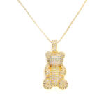ElectraStore Colier Cu Pandantiv Teddy Placat Cu Aur Galben si Zirconia Cubica (C4760)
