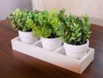 MagicHome Set 3 plante artificiale decorative in ghiveci, 18 cm, MagicHome (8090346)